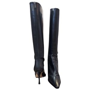 Jimmy Choo Black Leather knee high boots